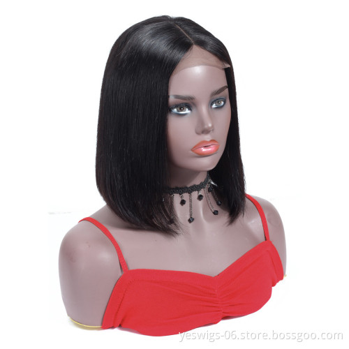 Unprocessed Brazilian Virgin Hair Straight Bob Wig 4*4, Cuticle Aligned Remy Hair Lace Front Bob Wig With Full Ends